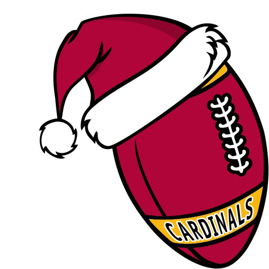 Arizona Cardinals Football Christmas hat logo vinyl decal